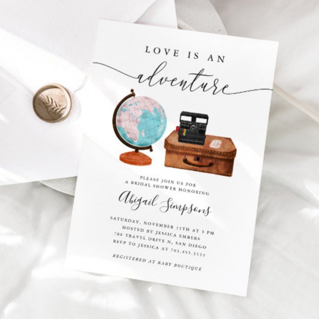 Travel Bridal Shower Love Is An Adventure Invitation (Creator Uploaded)