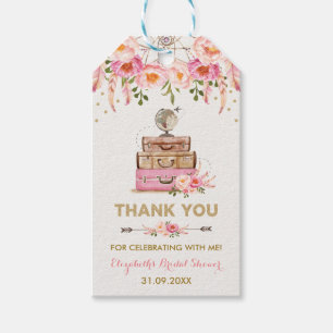 Travel Bridal Shower Miss to Mrs Thank You Favor Gift Tags