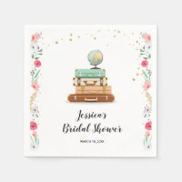 Travel Bridal shower Paper Napkin Miss to Mrs