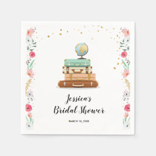 Traveling From Miss To Mrs Napkins Zazzle