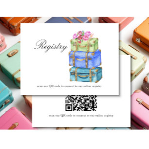 Travel Bridal shower QR code for registry Enclosure Card