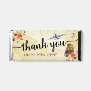 Travel Bridal Shower Thank You Hershey Bar Favors