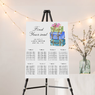 Travel Bridal shower Wedding seating chart Foam Board