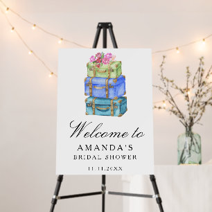 Travel bridal shower welcome sign
