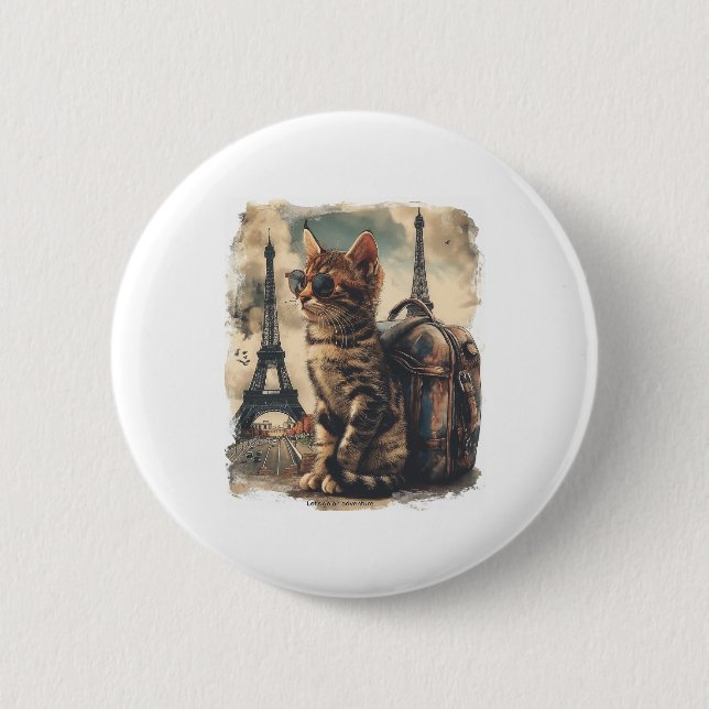 Travel Buddy Cat Button (Front)