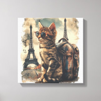 Travel Buddy Cat Canvas Print