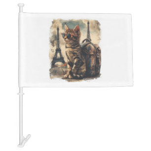 Travel Buddy Cat Car Flag