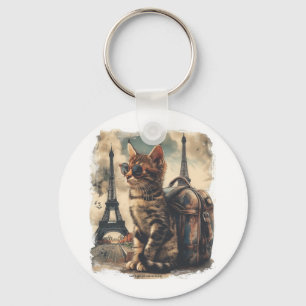 Travel Buddy Cat Keychain