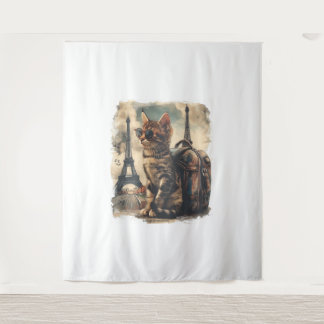 Travel Buddy Cat Tapestry