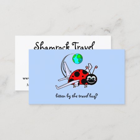 Travel Bug - Lady Bug Airplane - Travel Agency Business Card