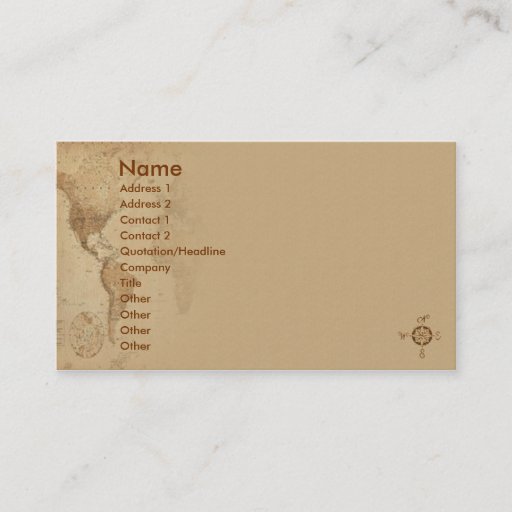 Customizable Travel Business Card