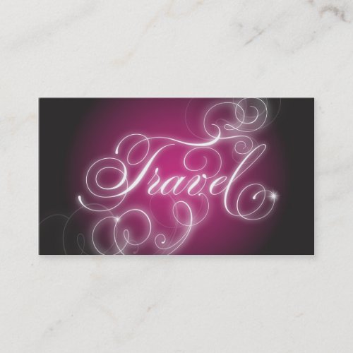 Travel Business Card Elegant Flourish Glow