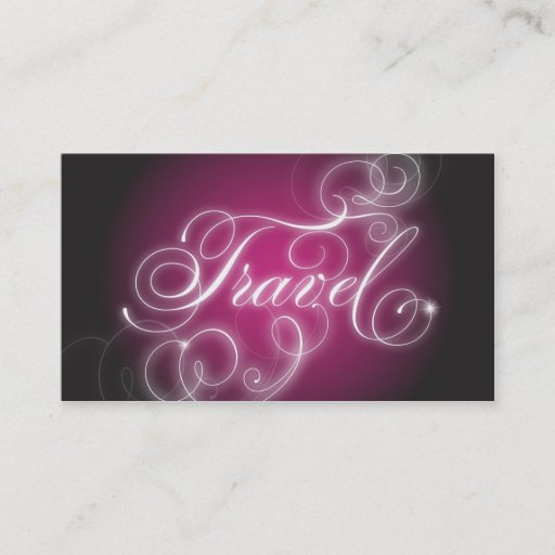 Customizable Travel Business Card Elegant Flourish Glow