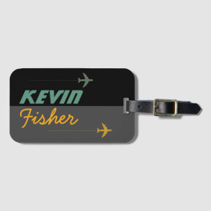 travel by airplane personalized name luggage tag