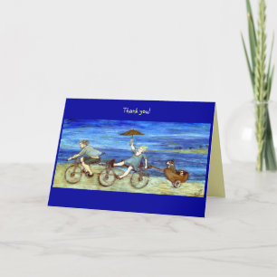 Travel by Tandem Bicycle Letterpress Thank You Card