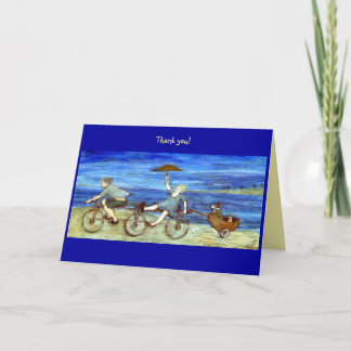 Travel by Tandem Bicycle Letterpress Thank You Card