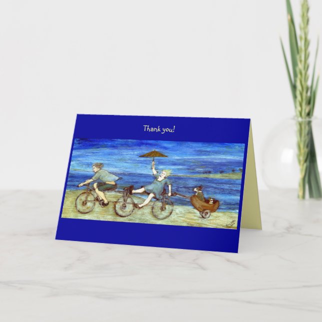 Travel by Tandem Bicycle Thank You Card (Front)