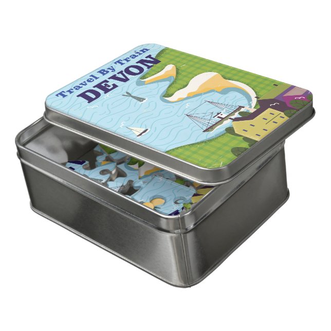 Travel By Train Devon Jigsaw Puzzle (Lid Open)