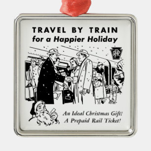 Travel By Train-Pennsylvania Railroad Metal Ornament