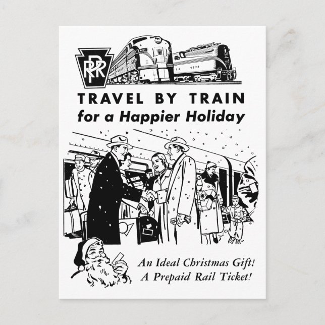 Travel By Train-Pennsylvania Railroad Postcard (Front)