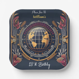 Travel Cabin Beach Destination 18th Birthday Paper Plates