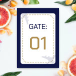 Travel Calligraphy Boarding Pass Wedding Table Number at Zazzle