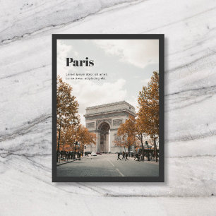 Travel City Country Name Photo Black Postcard