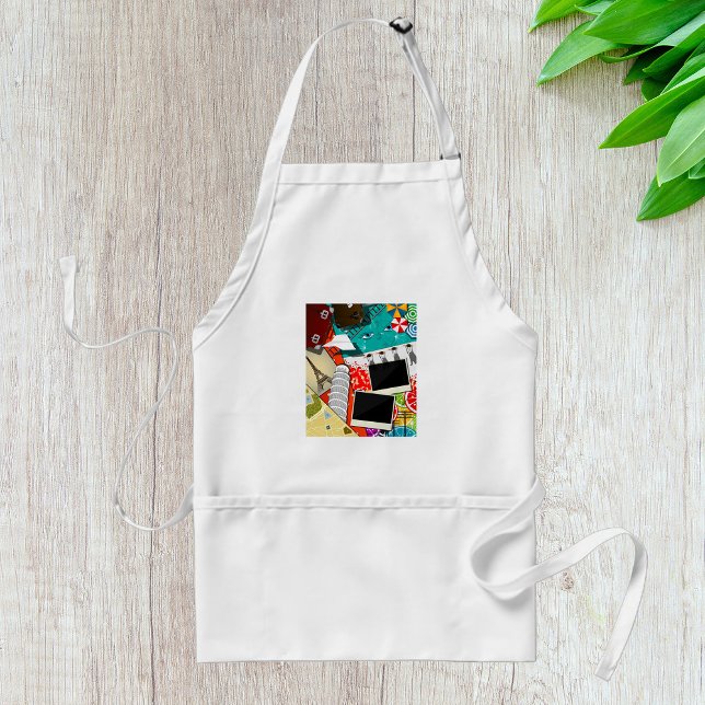 Travel Collage with Iconic Landmarks Vacation  Adult Apron (Creator Uploaded)