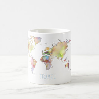 Travel colorful world map mug