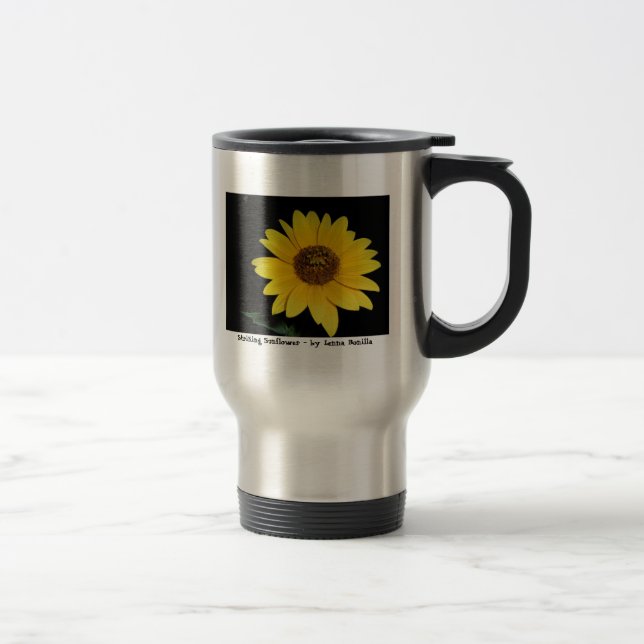 Travel/commuter mug - Striking Sunflower (Right)