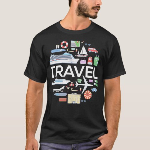 Travel Concept Doodle T_Shirt