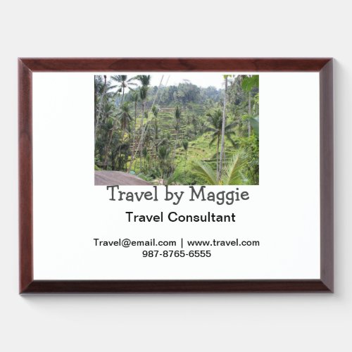 Travel consultant company add name email websphone award plaque