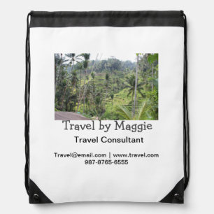 Travel consultant company add name email websphone drawstring bag