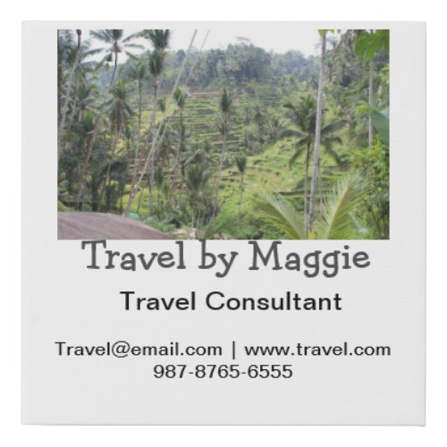 Travel consultant company add name email websphone faux canvas print