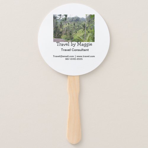 Travel consultant company add name email websphone hand fan