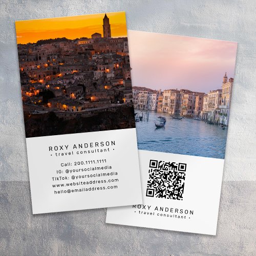 Travel Consultant Modern QR Code Business Card