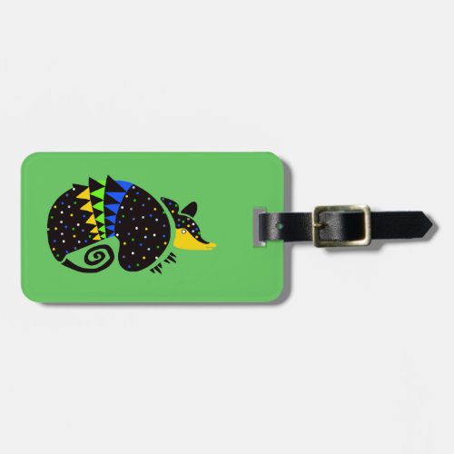 Travel _ Cool ARMADILLO _Nature _ Green Luggage Tag