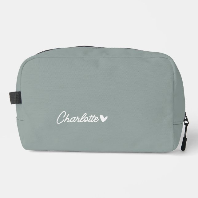 Travel Cosmetic Bag, Personalized Bridal Shower Dopp Kit (Front)