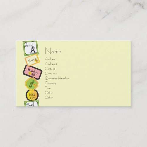 Travel Design Business Card Template