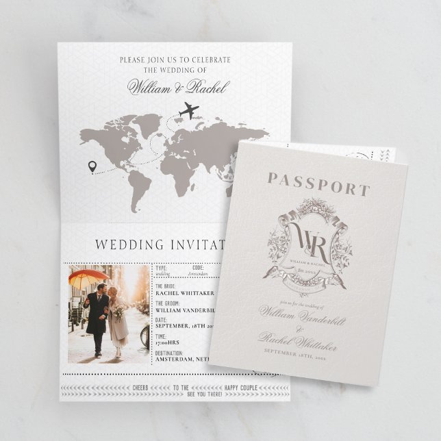 Travel Destination Passport Wedding Invitation  (Creator Uploaded)