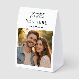 Travel Destination Photo & Name Table Number Paper Table Tent