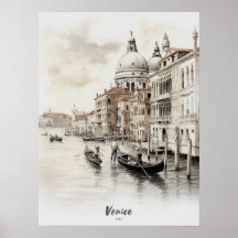Travel Destination Venice Watercolor Wall Art