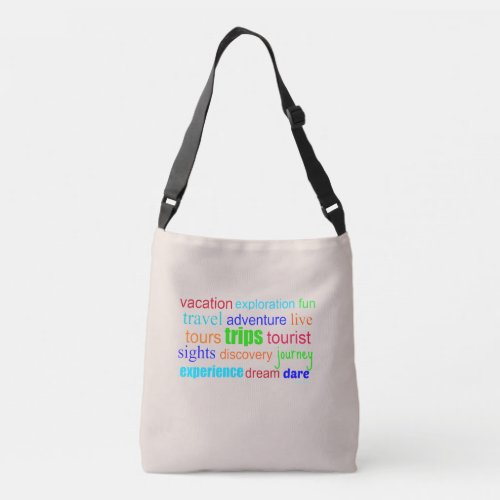 Travel Destination Word Design Crossbody Bag