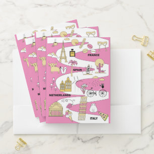 Travel Destinations Pocket Folder