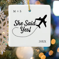 Travel Engagement Photo She Said Yes! and Airplane