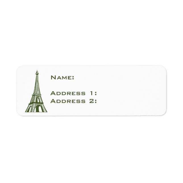 Travel Europe Eiffel Tower Label (Front)