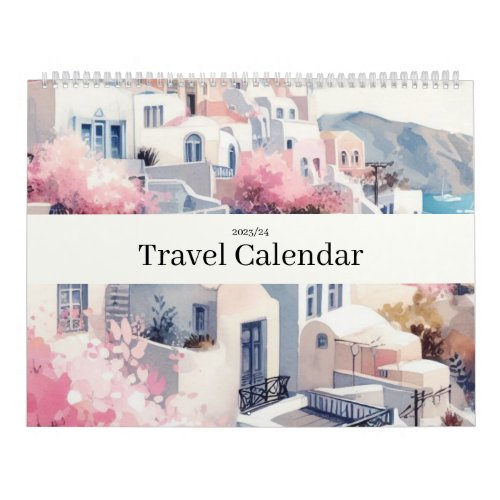 Travel Europe Pink Girly Calendar