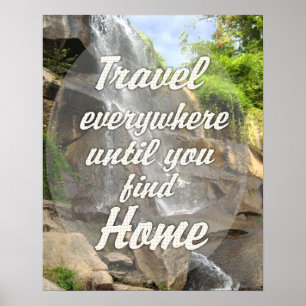 Travel Everywhere - Waterfall Poster