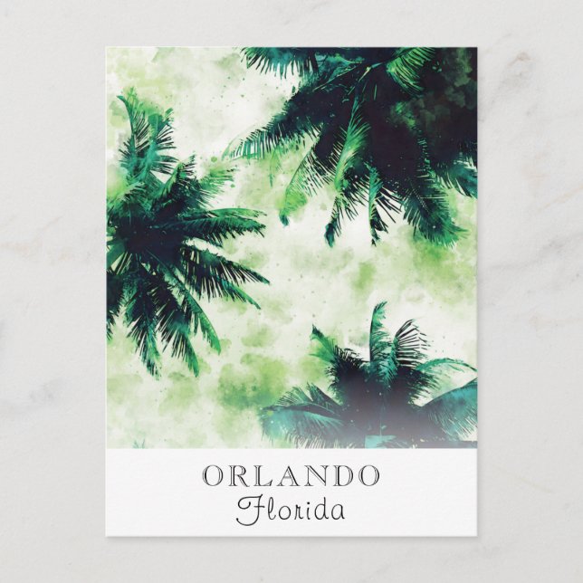 *~* Travel Exotic AP25 Personalize -  Palm Leaf .  Postcard (Front)