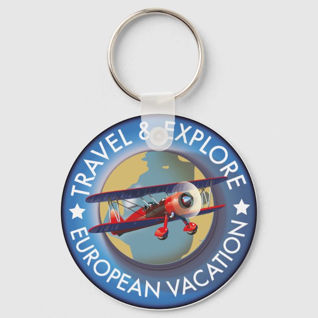 Travel & Explore European Vacation  Keychain (Front)